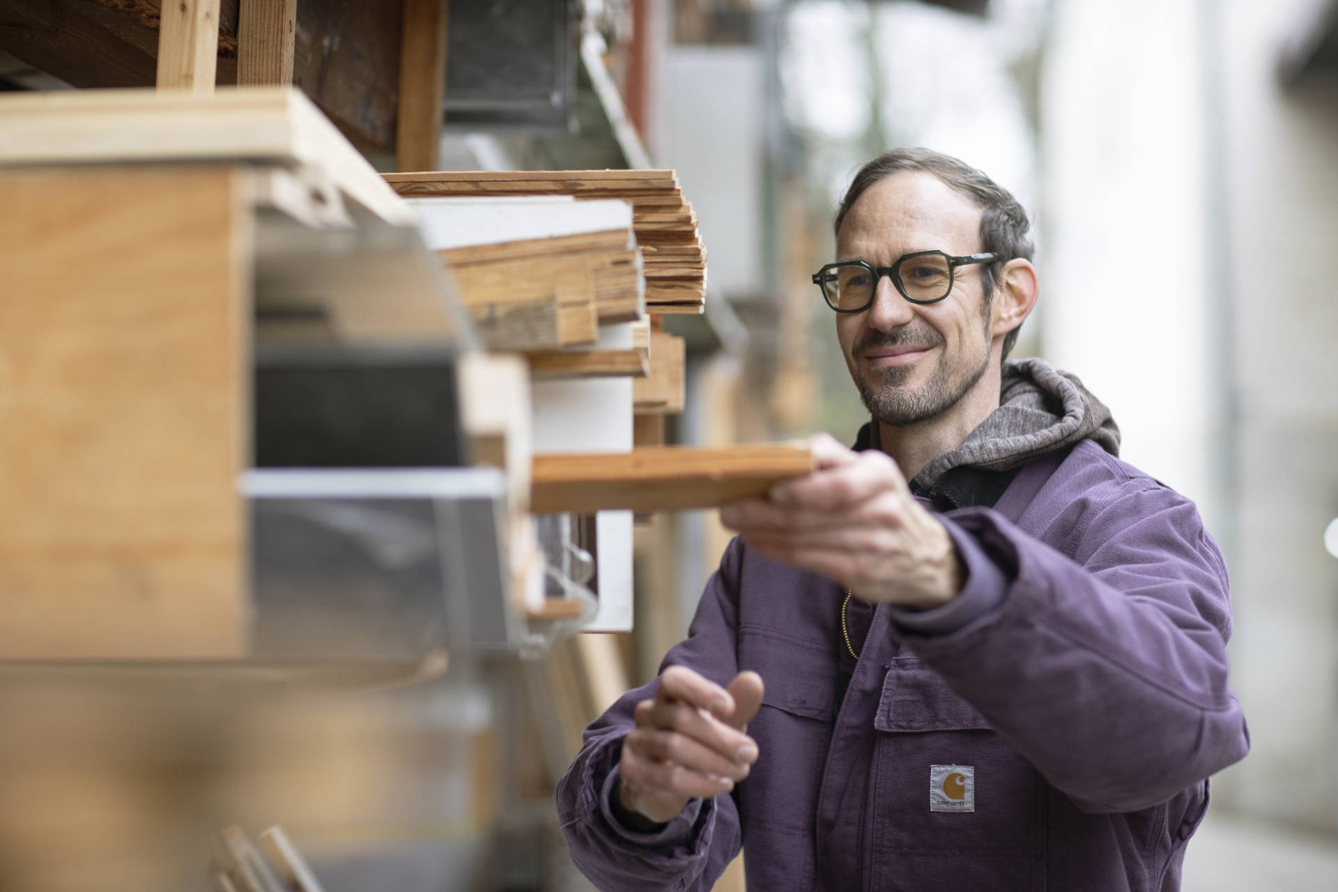 Tobias Kyburz, Inhaber einer Schreinerei bei Basel